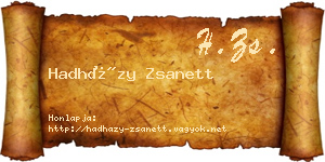 Hadházy Zsanett névjegykártya